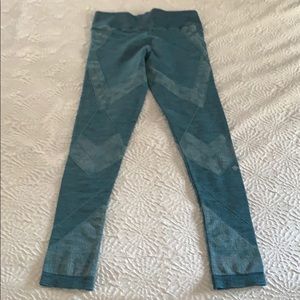 Nux medium compression teal blue workout leggings